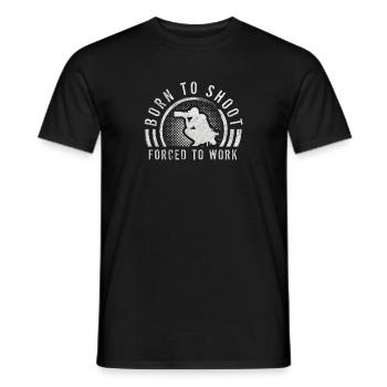 Photographie Proverbe, Né pour photographier - T-shirt homme - noir - Devant - AI Model Male 178 light (178cm)