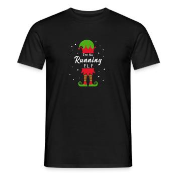 Running Elf Christmas for runners Joggers running - Men's T-Shirt - black - Front - AI Model Male 178 light (178cm)