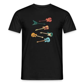 Vintage Distressed Look Classic Guitar Design - Men's T-Shirt - black - Front - AI Model Male 178 light (178cm)