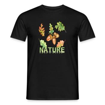 Love Nature Eichenblatt - Männer T-Shirt - Schwarz - Vorne - AI Model Male 178 light (178cm)