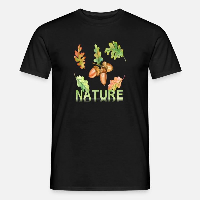 Love Nature Eichenblatt - Männer T-Shirt - Schwarz
