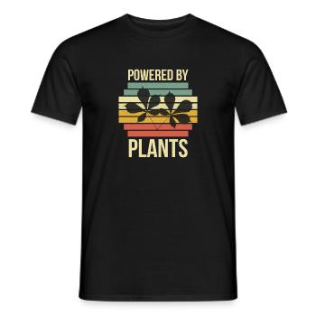 Vegan - Powered by plants - Men's T-Shirt - black - Front - AI Model Male 178 light (178cm)