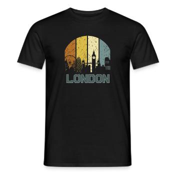 70s Retro Style Fun London City Geschenkidee Grafik - Männer T-Shirt - Schwarz - Vorne - AI Model Male 178 light (178cm)