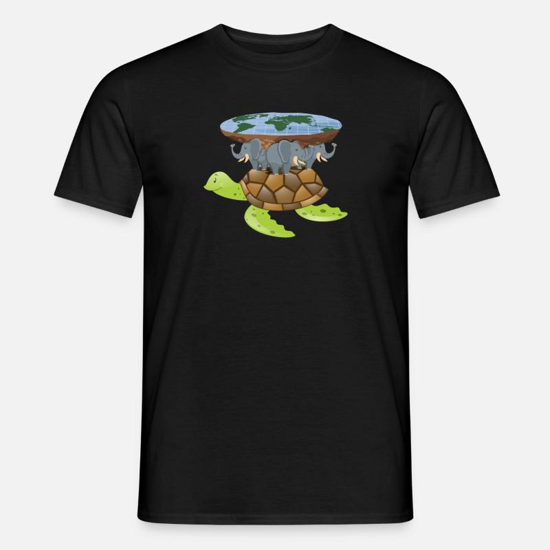Flat Earth Turtle Scheibe Welt Geschenk Design Idee - Männer T-Shirt - Schwarz