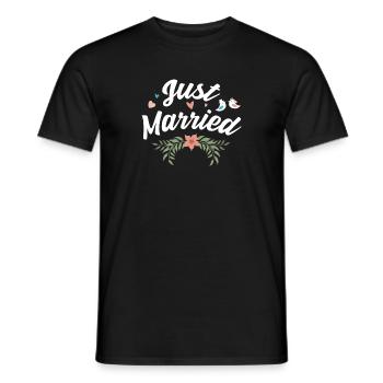 Just Married Newlywed Gift Design Married Life - Men's T-Shirt - black - Front - AI Model Male 178 light (178cm)