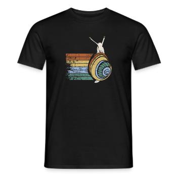 Animaux d'amour Rétro cadeau d'escargot idée de conception pour - T-shirt homme - noir - Devant - AI Model Male 178 light (178cm)