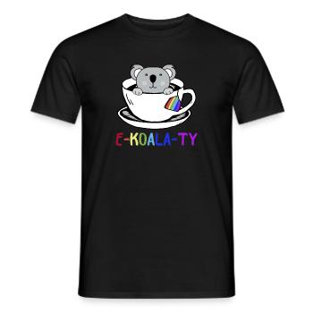 Regenbogen-Flaggen-Gay Pride-Koala-Geschenk-Design-Idee - Männer T-Shirt - Schwarz - Vorne - AI Model Male 178 light (178cm)