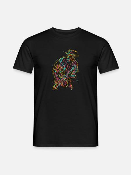 Abstract Saxophonist - Men's T-Shirt - black