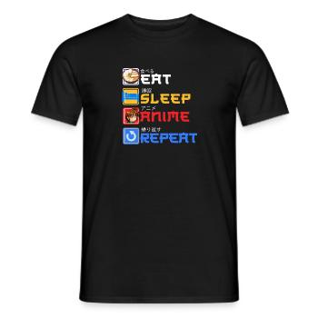 Eat Sleep Anime Repeat for Cosplayer - Men's T-Shirt - black - Front - AI Model Male 178 light (178cm)