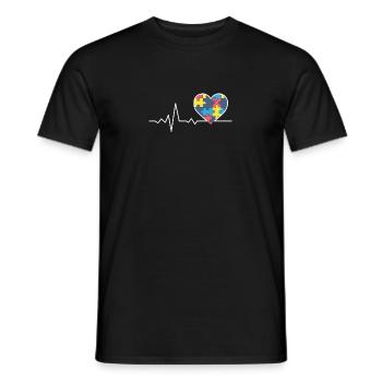 Autism Awareness Gift Autism Puzzle Heartbeat Gift - Männer T-Shirt - Schwarz - Vorne - AI Model Male 178 light (178cm)