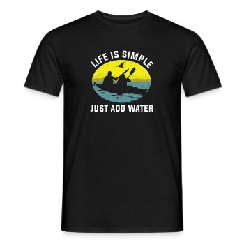 La vie est simple Ajoutez un cadeau de sport aquatique au kayak aquatique - T-shirt homme - noir - Devant - AI Model Male 178 light (178cm)