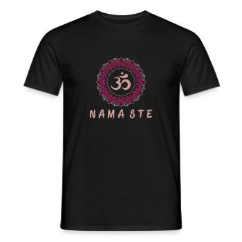 Namaste Yoga Zen Bouddhisme Méditation Spirituelle - T-shirt homme - noir - Devant - AI Model Male 178 light (178cm)