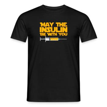 May The Insulin Be With You Diabetes T-Shirt - Men's T-Shirt - black - Front - AI Model Male 178 light (178cm)