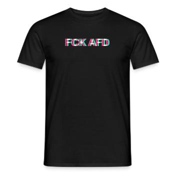 FCK AFD NZS Contre le racisme Fascisme Glitch - T-shirt homme - noir - Devant - AI Model Male 178 light (178cm)