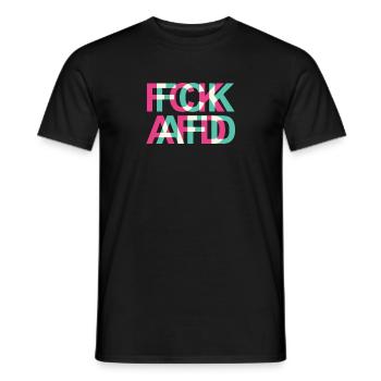FCK AFD NZS Gegen Rassismus Faschismuss Glitch - Männer T-Shirt - Schwarz - Vorne - AI Model Male 178 light (178cm)