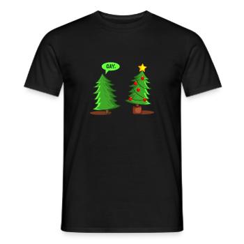 Christmas fir tree Funny - Men's T-Shirt - black - Front - AI Model Male 178 light (178cm)