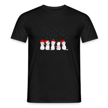 Cute Christmas Cats - Men's T-Shirt - black - Front - AI Model Male 178 light (178cm)