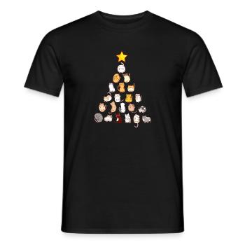 Katzen Tannenbaum - Männer T-Shirt - Schwarz - Vorne - AI Model Male 178 light (178cm)