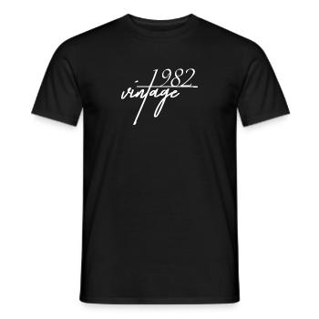 Vintage 1982. 1982 birthday present - Men's T-Shirt - black - Front - AI Model Male 178 light (178cm)