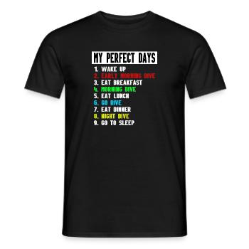MON JOUR DE PLONGÉE PARFAIT - PLONGÉE - journée parfaite - T-shirt homme - noir - Devant - AI Model Male 178 light (178cm)