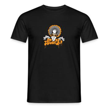 DJ Oldschool Funky - Men's T-Shirt - black - Front - AI Model Male 178 light (178cm)