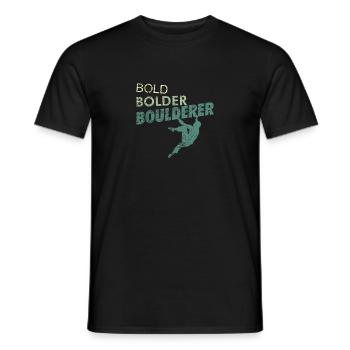 Bold Bolder Boulderer sport d'escalade et de bloc - T-shirt homme - noir - Devant - AI Model Male 178 light (178cm)