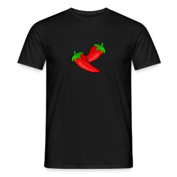 Poivron rouge - T-shirt homme - noir - Devant - AI Model Male 178 light (178cm)