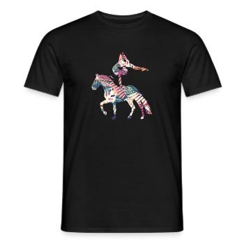 Funny horse equitation rider vaulting gaul - Men's T-Shirt - black - Front - AI Model Male 178 light (178cm)