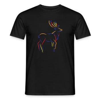 Deer Hirsch Silhuette - Männer T-Shirt - Schwarz - Vorne - AI Model Male 178 light (178cm)