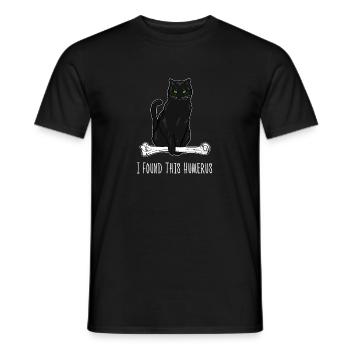 Ich fand dieses Humerus Shirt Katzenliebhaber Kätzchen Knochen H - Männer T-Shirt - Schwarz - Vorne - AI Model Male 178 light (178cm)
