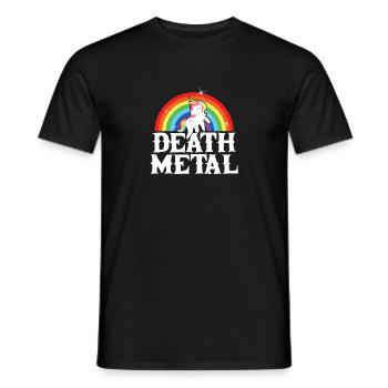 Death Metal Einhorn Hardrock Regenbogen Unicorn - Männer T-Shirt - Schwarz - Vorne - AI Model Male 178 light (178cm)