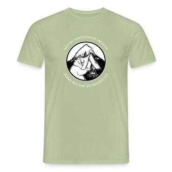 Tous ceux qui se demandent ne sont pas perdus certains sont devenus mon petit déjeuner - T-shirt homme - vert sauge - Devant - AI Model Male 178 light (178cm)