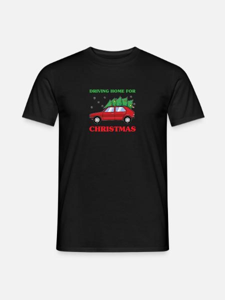 Christmas Auto Driving Home - Men's T-Shirt - black