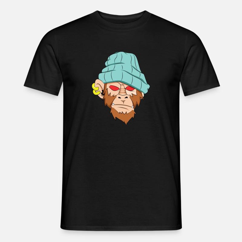 Gesicht Schädel Schimpanse - Männer T-Shirt - Schwarz