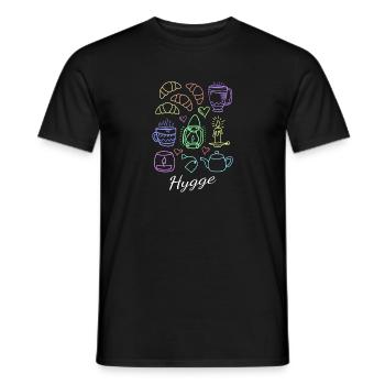 Hygge Shirt danois Art Of Living Home Tshirt cadeau - T-shirt homme - noir - Devant - AI Model Male 178 light (178cm)