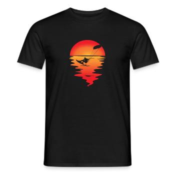 Kitesurf kiteboarding coucher de soleil soleil - T-shirt homme - noir - Devant - AI Model Male 178 light (178cm)