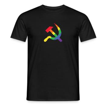 Soviet Union communist flag hammer and sickle - Men's T-Shirt - black - Front - AI Model Male 178 light (178cm)