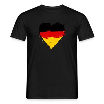 Coeur drapeau Allemagne - T-shirt homme - noir - Devant - AI Model Male 178 light (178cm)