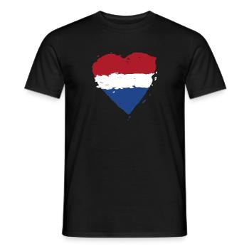 Niederlande Flagge Herz - Männer T-Shirt - Schwarz - Vorne - AI Model Male 178 light (178cm)