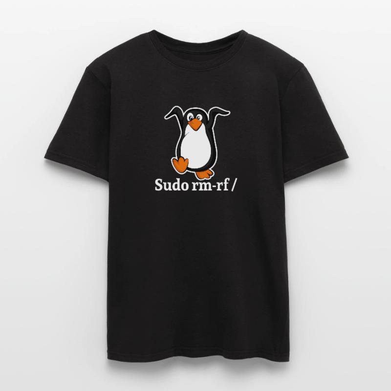 Tux Linux Pingouin Sudo Rm Rf | Computerfreak Hack T-shirt homme