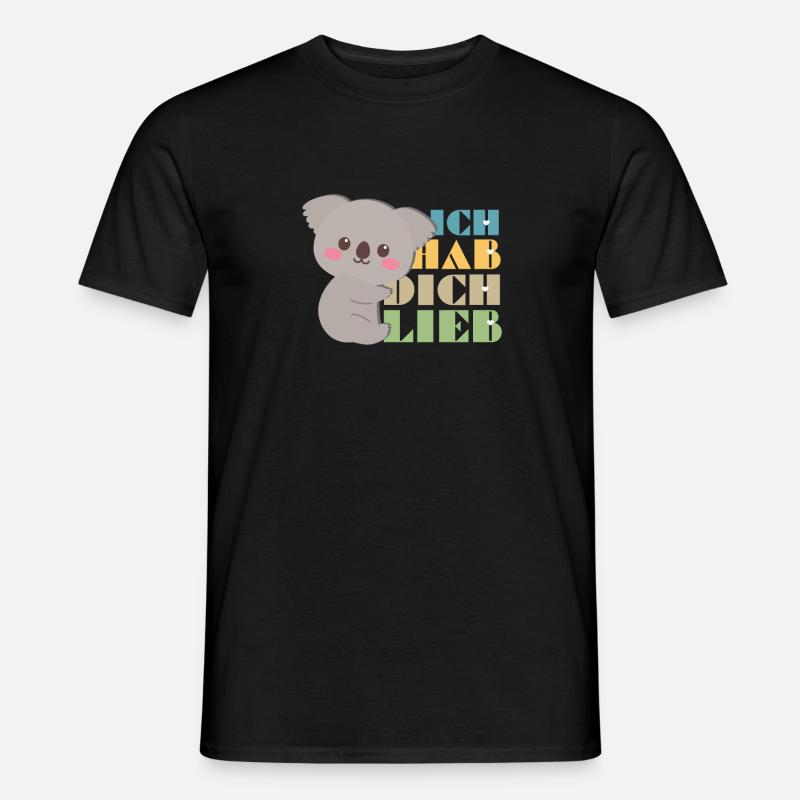 Ich Hab Dich Lieb Koala - Männer T-Shirt - Schwarz
