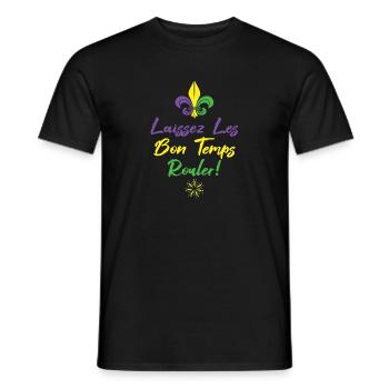 Laissez les bon temps rouler mardi gras party - Men's T-Shirt - black - Front - AI Model Male 178 light (178cm)