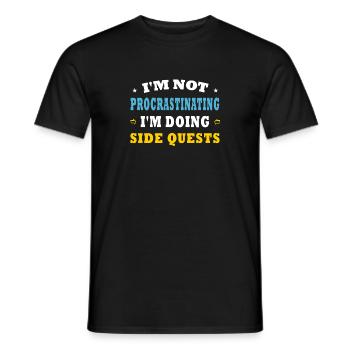 Ich zögere nicht, ich mache Nebenaufgaben - Männer T-Shirt - Schwarz - Vorne - AI Model Male 178 light (178cm)