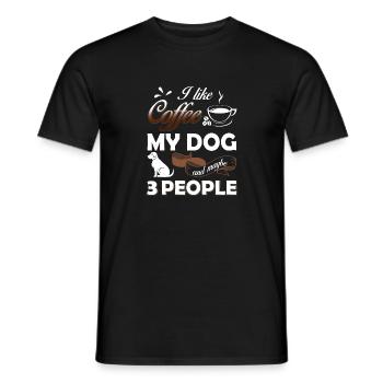 I like coffe Dog Coffee Drinker Dog Lover Coffee - Men's T-Shirt - black - Front - AI Model Male 178 light (178cm)