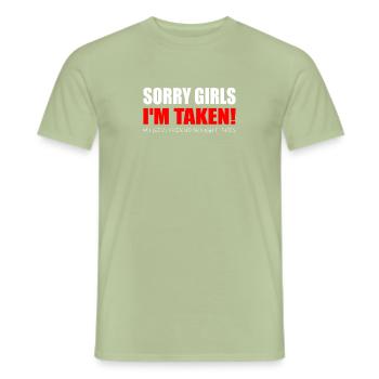 Forgive jealousy girlfriend funny sayings - Men's T-Shirt - sage - Front - AI Model Male 178 light (178cm)