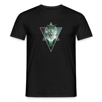 Owl spirit animal nature and outdoor lover - Men's T-Shirt - black - Front - AI Model Male 178 light (178cm)