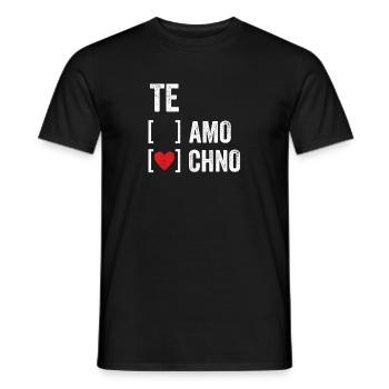 Te Amo Te Chno Techno Festival 2020 music gift - Men's T-Shirt - black - Front - AI Model Male 178 light (178cm)