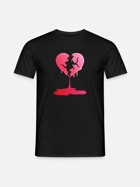 Broken heart this Valentine print. - Men's T-Shirt - black