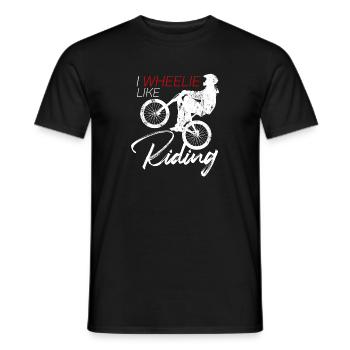 I Wheelie Like Riding - bike stunt pun - Men's T-Shirt - black - Front - AI Model Male 178 light (178cm)