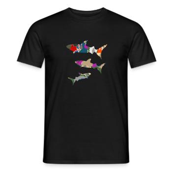 Sharks - Männer T-Shirt - Schwarz - Vorne - AI Model Male 178 light (178cm)